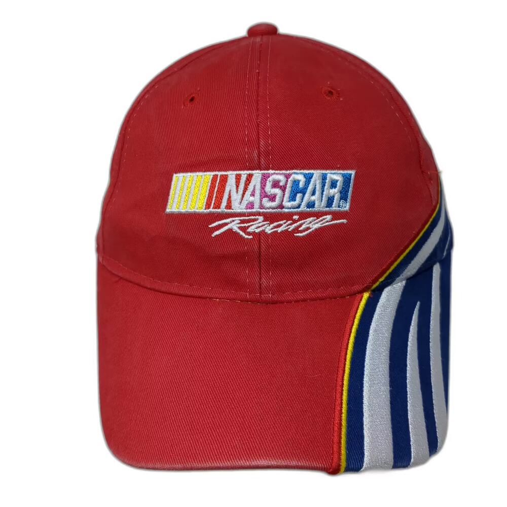 Winner's Circle NASCAR Racing Hat Red Blue Strapback OSFM Embroidered Logo
